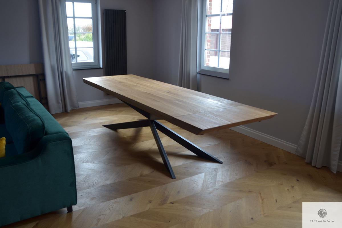 Industrial oak table with extension plates for order DEVON