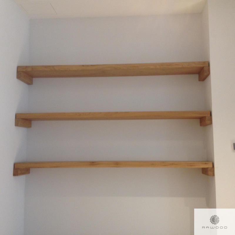 Wooden shelves of solid oak wood to living room