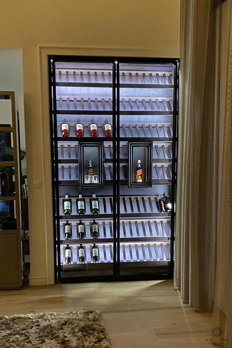 Modern wooden glass cabinet for alcohol on Customer's design