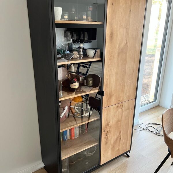 Nowoczesny regał na książki dębowy do gabinetu salonu CASTEL