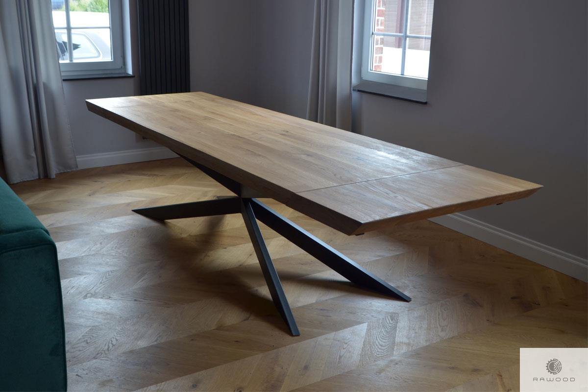 Oak table with metal legs X to living room DEVON