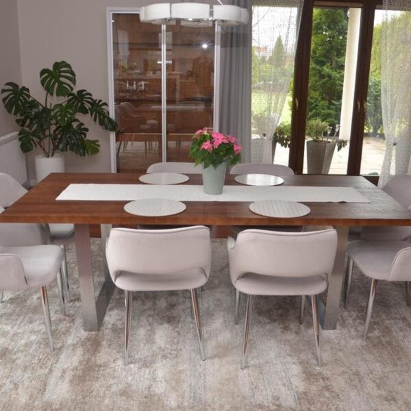 Stół nowoczesny z dębowego drewna litego do jadalni MOCCA