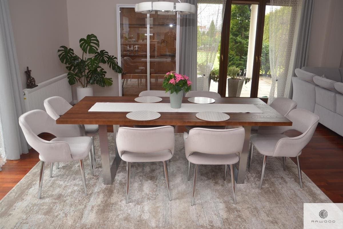 Modern table of solid oak wood to dining room MOCCA