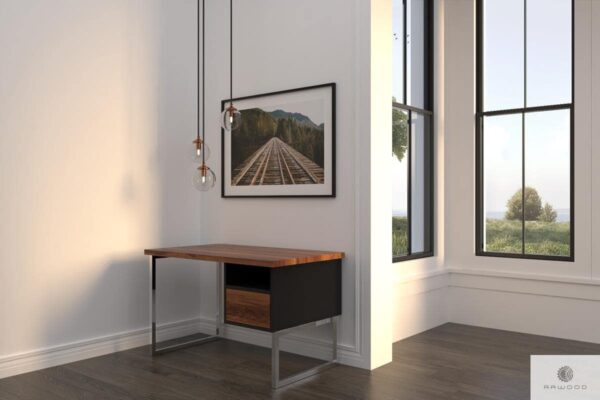 Wooden desk with drawers on metall legs to office NESCA II