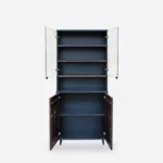 Elegancka witryna do salonu lakier rustykalny płyta czarny grafit NESCA II (4)