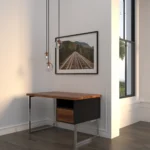 Desk with wooden top solid wood NESCA II
