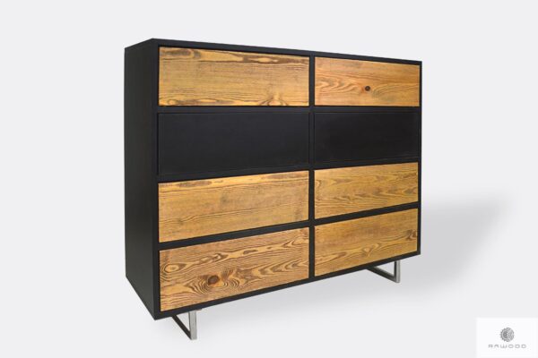 Industrial wooden chest of drawers with drawers to bedroom NESCA II