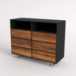 Solid wood chest of drawers with modern drawers for living room NESCA II