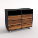 Solid wood chest of drawers with modern drawers for living room NESCA II