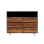 Solid wood chest of drawers with modern drawers for living room NESCA II