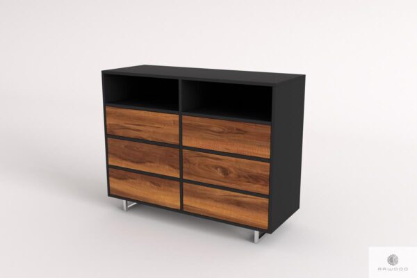 Modern chest of drawers of solid wood to living room NESCA II