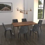 stół NESCA nogi chromowane, blat w kolorze mocca - wizualizacja