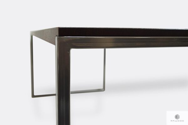 Table with oak tabletop and metal legs in chrome color NESCA II