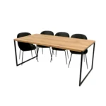 Elegancki stół z dębowego drewna litego do jadalni salonu NESCA