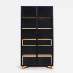 Witryna duża z drewna dębowego i płyty do salonu gabinetu NORD (6)