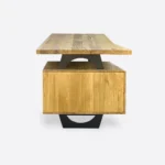 Nowoczesne dębowe biurko z szufladami i metalowymi nogami WALT