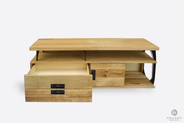 Industrial oak lowboard with drawers for size WALT