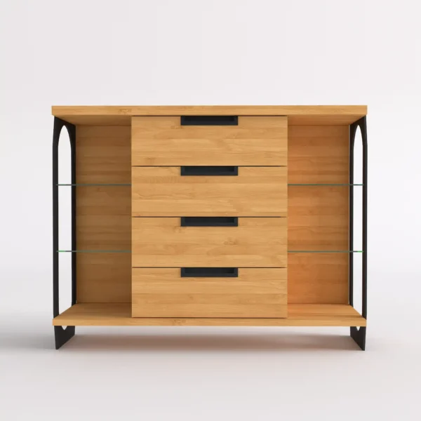 Oak chest of drawers solid wood for living room WALT