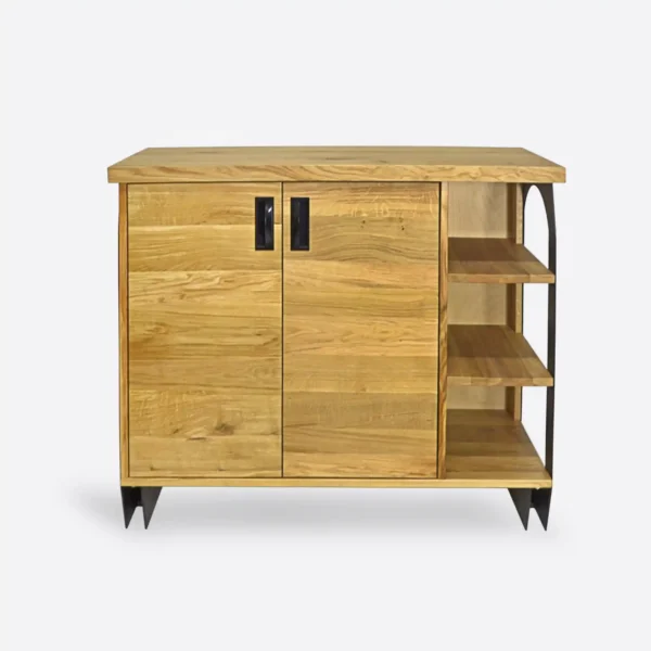 Wooden chest of drawers for living room with shelves WALT