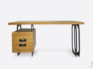 Oak desk with metal legs to office WALT