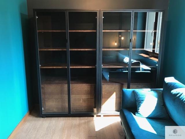 Modern display cabinet of solid oak wood to living room CARLA