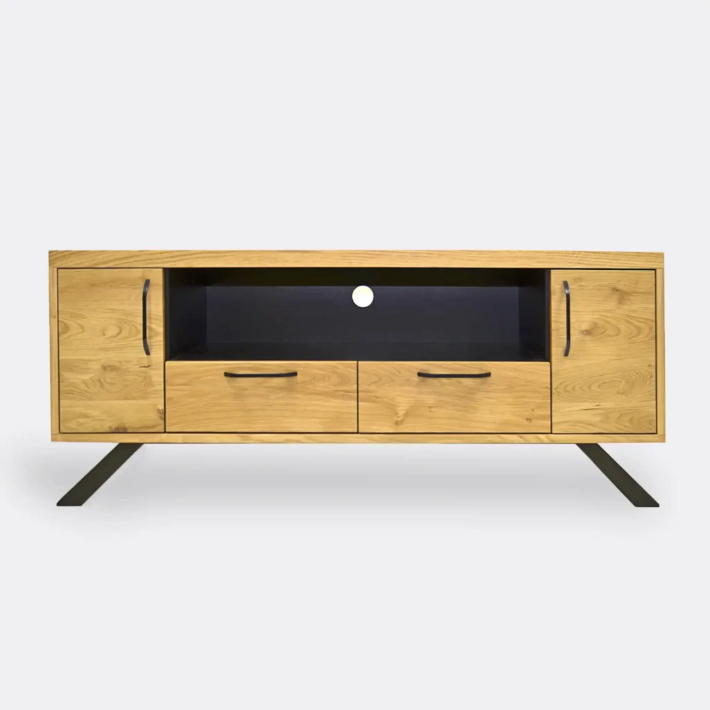 Industrial oak TV cabinet for living room JORGEN