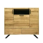 Wooden oak chest of drawers in industrial style JORGEN