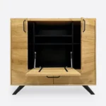 Wooden oak chest of drawers in industrial style JORGEN