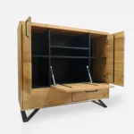 Wooden oak chest of drawers in industrial style JORGEN