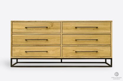 Industrial chest of drawers of oak wood to living room bedroom MERIS