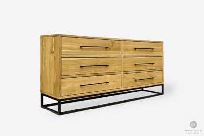 Wooden chest of drawers for order on metal base to living room MERIS