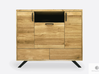 Modern chest of drawers of solid oak wood to bedroom living room JORGEN