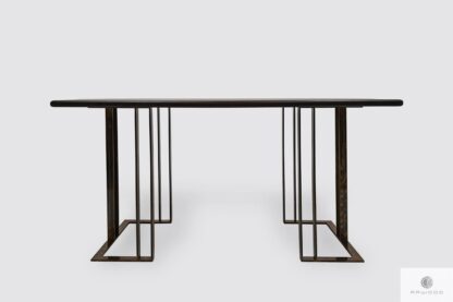 Table of oak wood on metal legs to dining room living room MERIDIAN