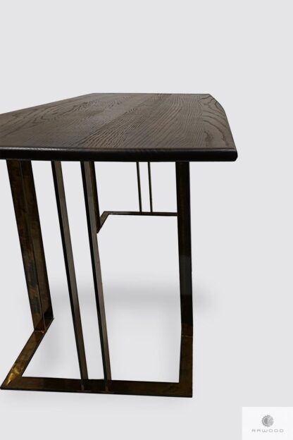 Table of oak wood on metal legs to dining room living room MERIDIAN