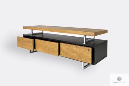 Modern oak lowboard to living room NESCA II