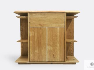 Oak bar cabinet for alcohol and glasses to dining room living room CARMEN I