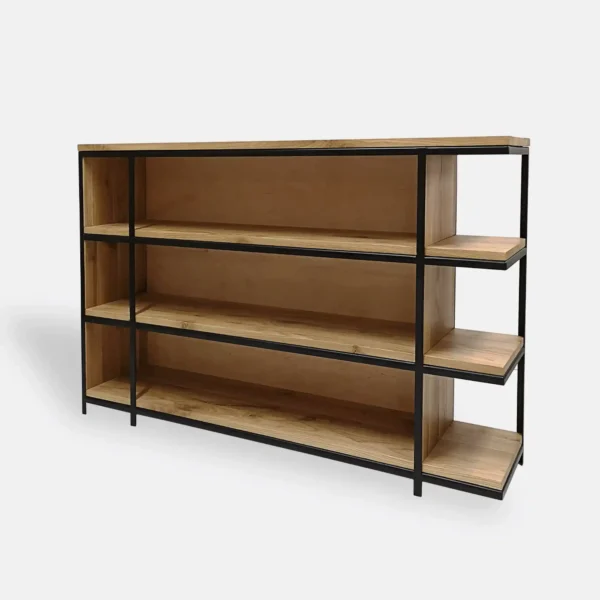 Oak bookcase of solid wood for the living room of the HUGON
