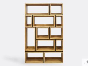 Oak bookcase to living room office LIVO