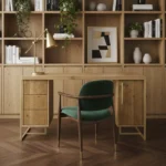 1 dębowe biurko CARIN II frezowane fronty