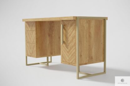 Oak office desk of wood and steel to office CARIN I