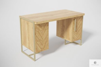 Oak office desk of wood and steel to office CARIN I