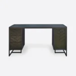 Dębowe biurko z szufladami i półkami CARIN II - lakier czarny