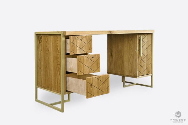 Desk of solid wood with drawers to office CARIN II
