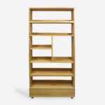 Oak bookcase for the living room and office DAVOS