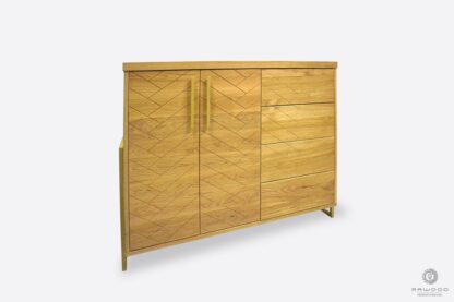 Design wooden dresser with drawers herringbone pattern to living room CARIN