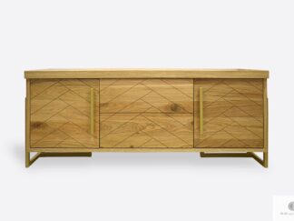 Modern herringbone TV cabinet of solid wood to living room CARIN