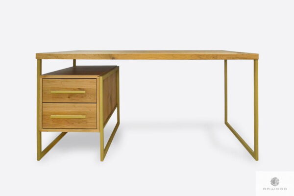 Industrial wooden desk with metal legs to office GERDA