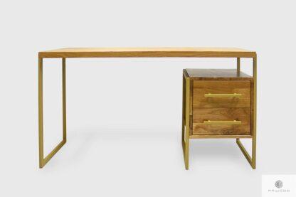 Industrial wooden desk with metal legs to office GERDA