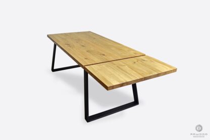 Big modern oak table with extension plates to dining room CALLA II
