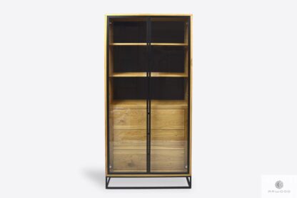 Industrial oak display cabinet with drawers to living room MERIS